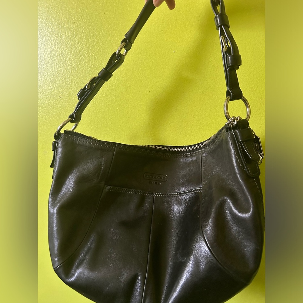 Coach Black Leather Shoulder Bag